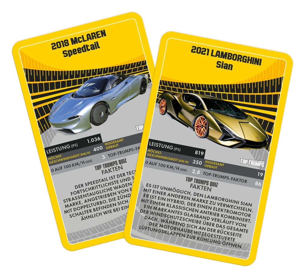 Super Cars Juego de cartas Top Trumps *Edición Alemana*