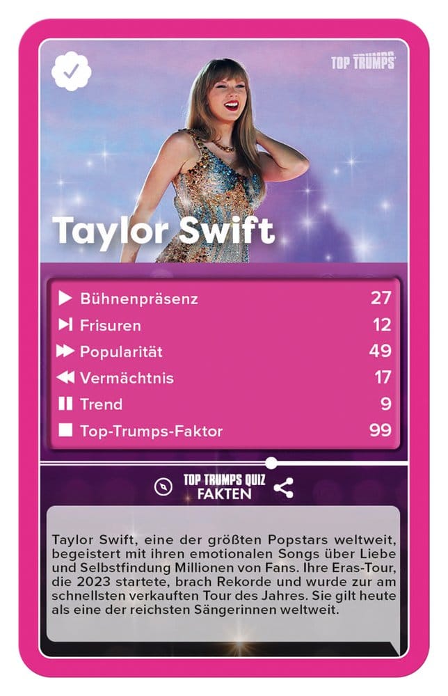 Popstars Juego de cartas Top Trumps *Edición Alemana*