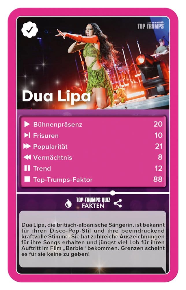 Popstars Juego de cartas Top Trumps *Edición Alemana*