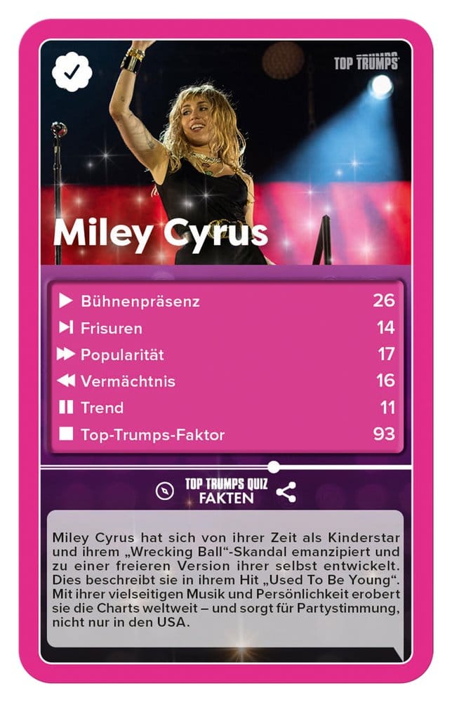 Popstars Juego de cartas Top Trumps *Edición Alemana*