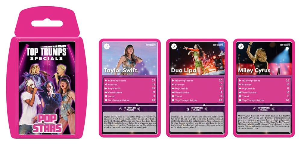 Popstars Juego de cartas Top Trumps *Edición Alemana*