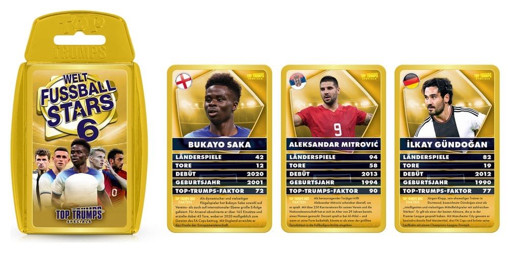 World Football Stars 6 Juego de cartas Top Trumps *Edición Alemana*