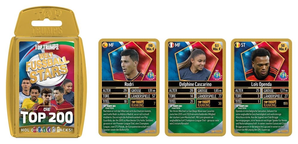 World Football Stars Juego de cartas 200 Pack 6 *Edición Alemana*