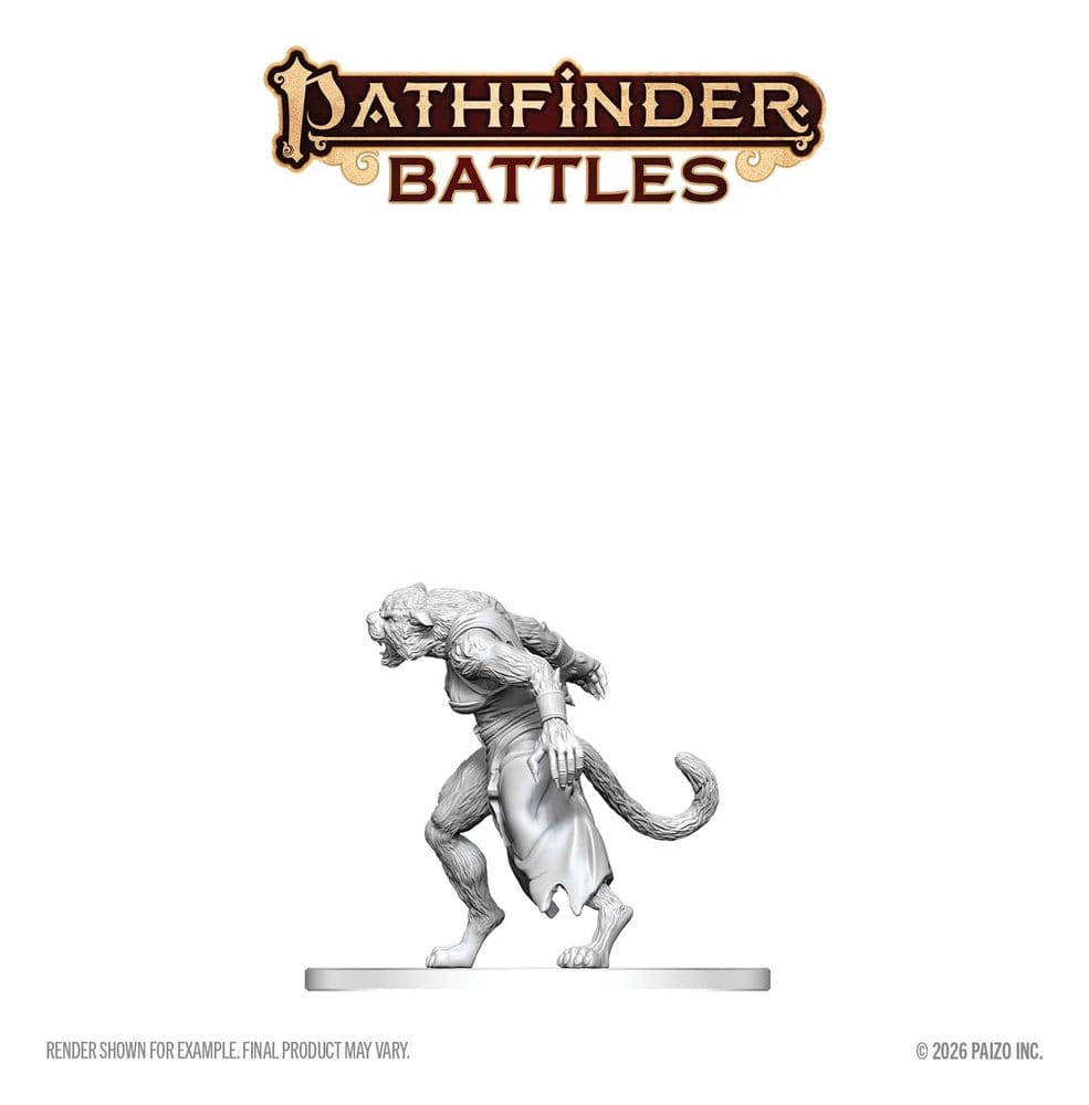 Pathfinder Battles Deep Cuts Miniatura sin pintar Hombre Tigre 13 cm
