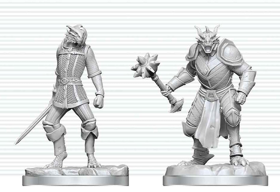 Dungeons & Dragons Nolzur's Marvelous Miniatures Miniatura sin pintar Paladín dracónido & Escudero dracónido 14 cm Frikytopia