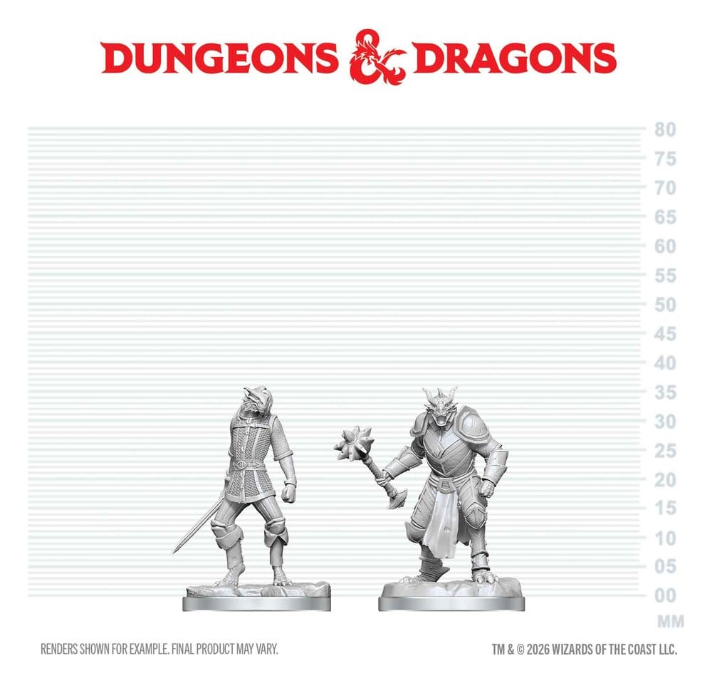 Dungeons & Dragons Nolzur's Marvelous Miniatures Miniatura sin pintar Paladín dracónido & Escudero dracónido 14 cm