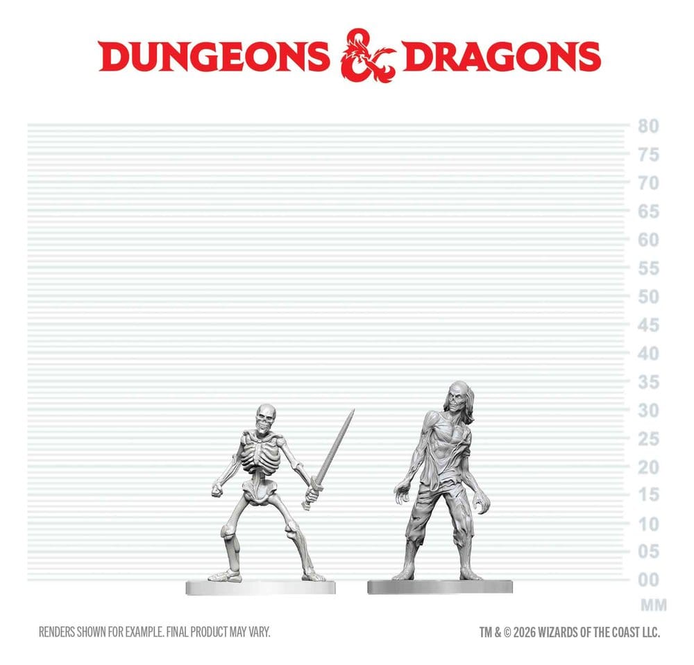 Dungeons & Dragons Nolzur's Marvelous Miniatures Miniatura sin pintar Zombie & Skeleton 14 cm