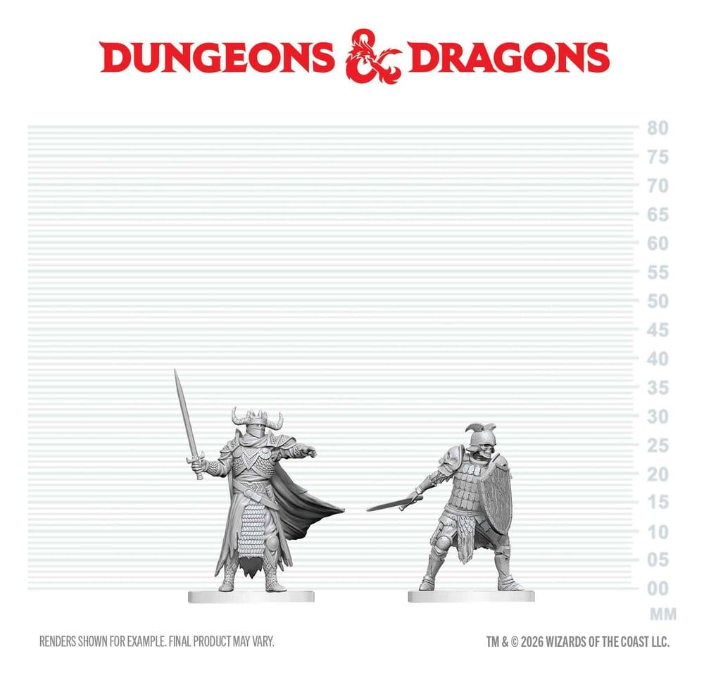 Dungeons & Dragons Nolzur's Marvelous Miniatures Miniatura sin pintar Caballero de la Muerte & Aspirante a Caballero de la Muerte 14 cm