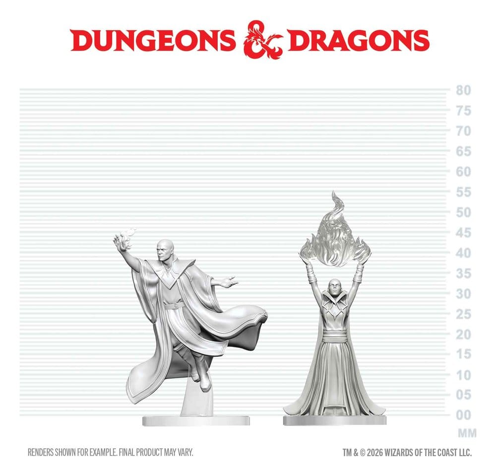 Dungeons & Dragons Nolzur's Marvelous Miniatures Miniatura sin pintar Mago Mago Rojo & Archimago 14 cm