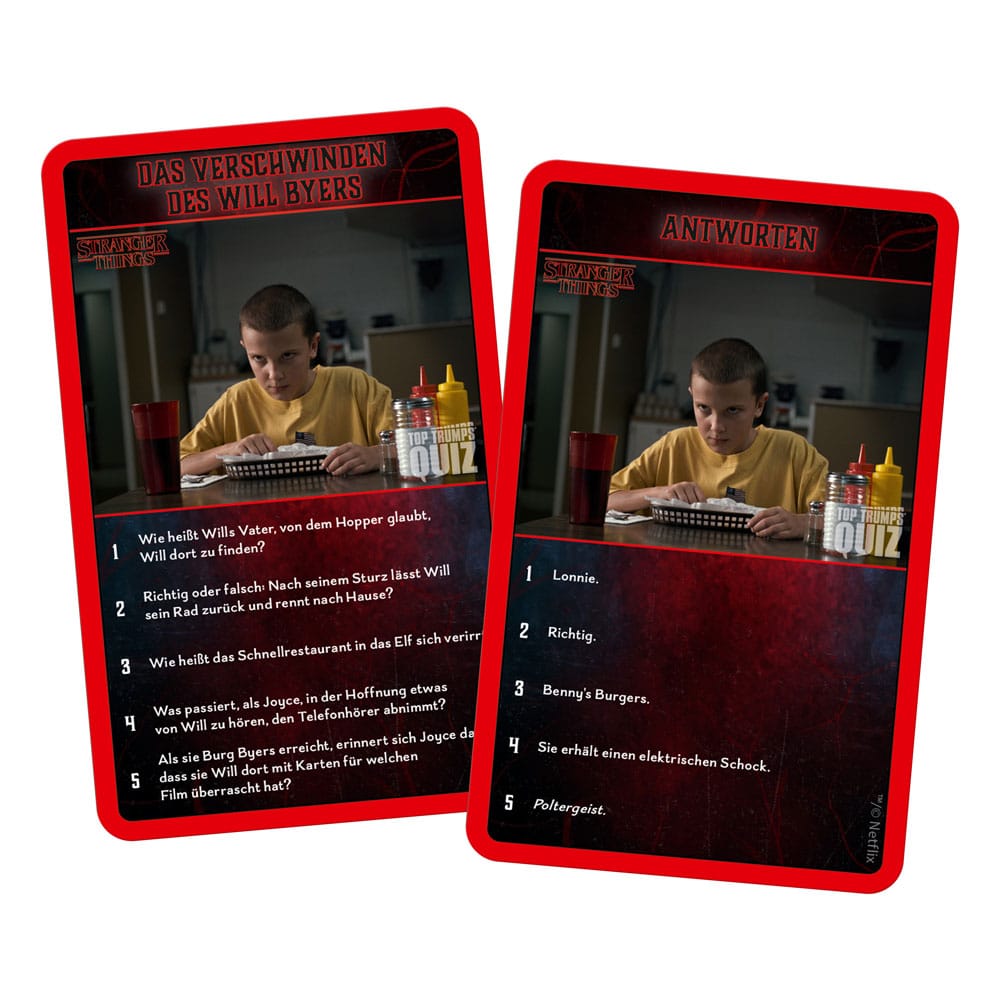 Stranger Things Juego de cartas Top Trumps Quiz *Edición Alemán*
