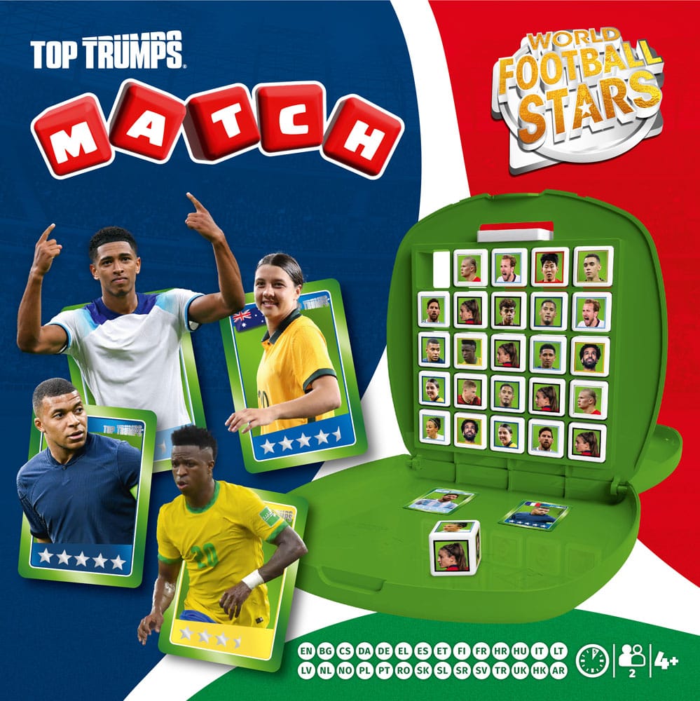 Estrellas mundiales de fútbol Top Trumps Match - The Crazy Cube Game Green Version