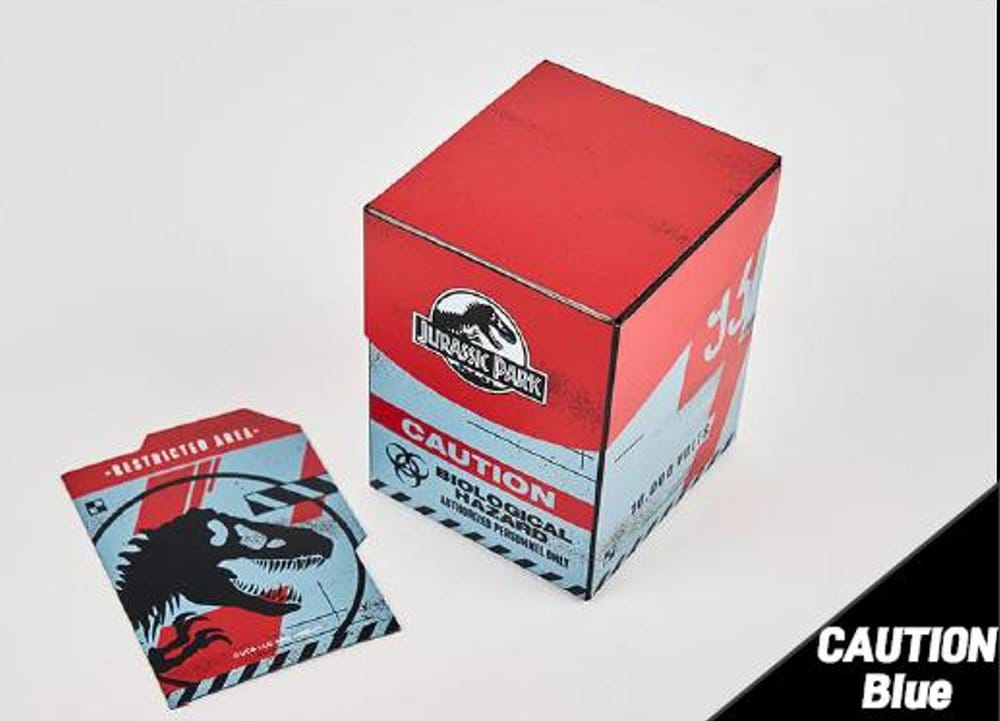 Jurassic Park TCG Caja para Cartas Caution Blue 10 cm