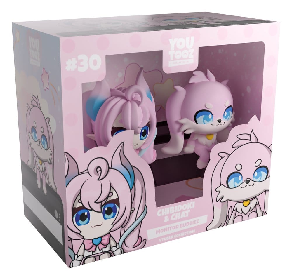 Original Figuras Vinyl Chibidoki & Chat Monitor Buddiez 7 cm Frikytopia