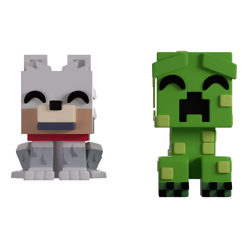 Minecraft Co. Figuras Vinyl Wolf and Creeper Monitor Buddiez Frikytopia