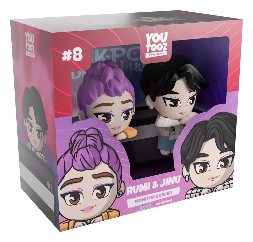KPop Demon Hunters Figuras Vinyl Jinu & Rumi Monitor Buddiez 6 cm