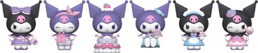 Sanrio Figuras mini Kuromi Party Series Kuromi 5 cm Cajas Sorpresa Expositor (12)
