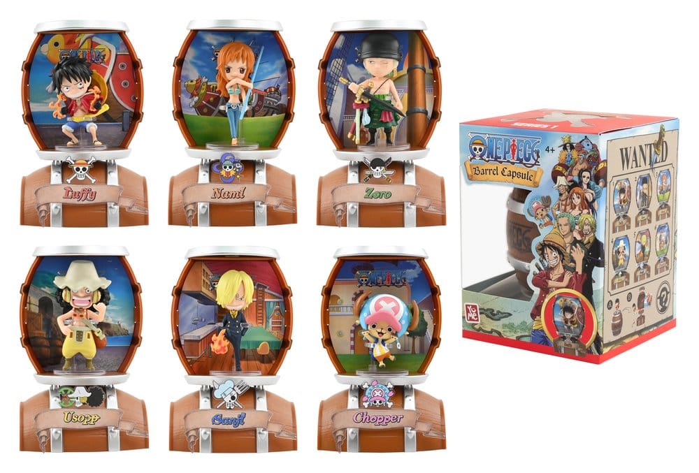 One Piece Figuras mini Barrel Capsule 9 cm Cajas Sorpresa Expositor (6) Frikytopia